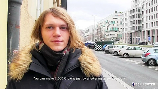 Lusty Long-Hair Twink Swallows Massive Load – Czech Hunter POV Action