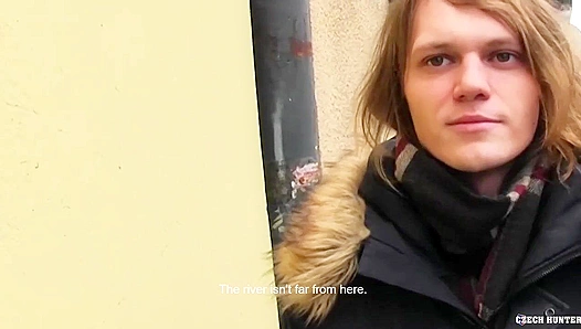 Lusty Long-Hair Twink Swallows Massive Load – Czech Hunter POV Action
