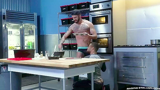 Beaux Banks Takes It Deep from Romeo Davis in Steamy Kitchen Fuck – Raging Stallion