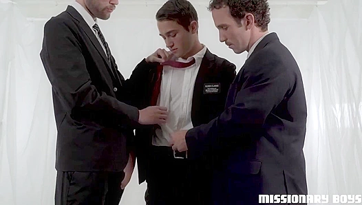 Threesome Missionary Madness: Elders Bishops Share Passionate Anal Fun – 18+