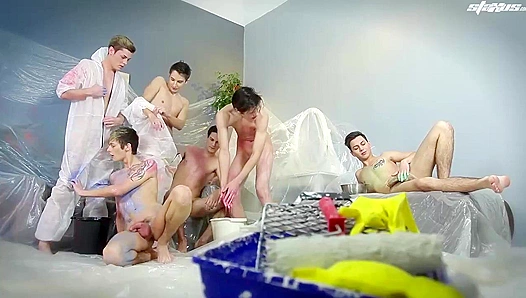 Connor Levi Jesse Magowan Go Hard Painting Each Other With Cum – Gay XXX