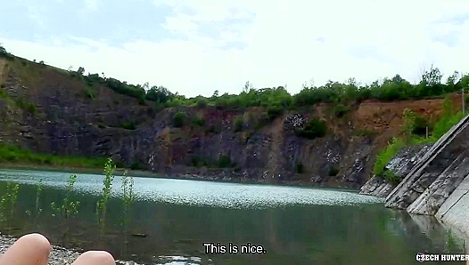 Czech Beauty Takes On Hard Dick by the Waterside – Steamy Gay POV Fun