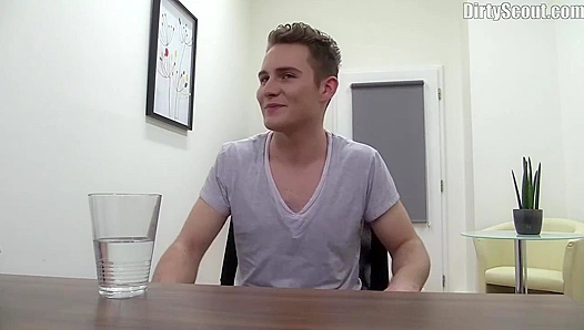Twink Jizzes into Glass in Steamy Audition Scene – DirtyScout