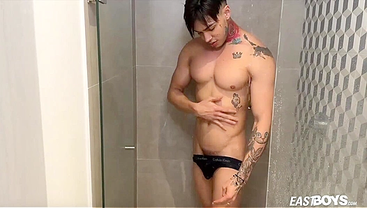 Jhon Connor Spreads Wide, Shows Off His Rock-Hard Cock – EastBoys 18+