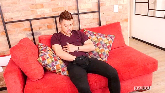 Jack Allen Stretches Solo — Deep Fingering Leads to Intense Jerk Off