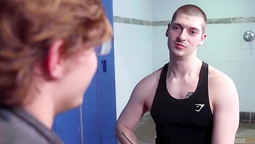 Darron Bluu Christian Ryder: Steamy Locker Room Temptation – GayPornX