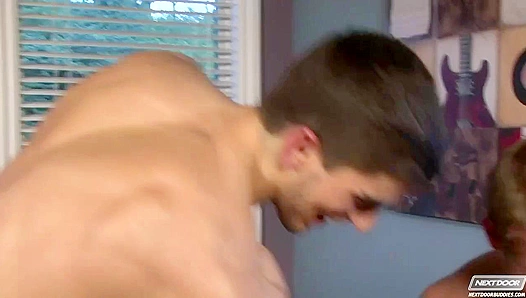 Tyler, Kyle James Heat Up Next Door in Wild Gay Threesome – Bareback Fun