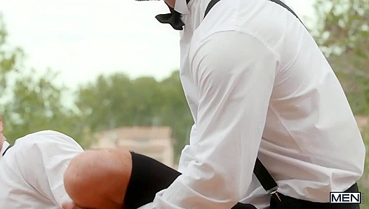 King Allen Dominates Sir Peter with Rough Outdoor Sex on the Balcony – 18+