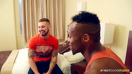 Intense interracial showdown as Andre Donovan fucks Chris Harder raw—NextDoor Studios heat