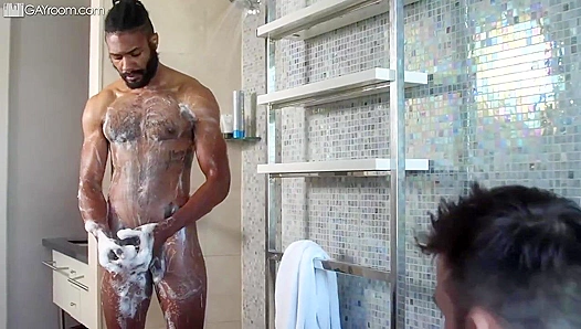 Buck Richards Hunter Triad Explore Steam Room Pleasures – Intense Interracial Action