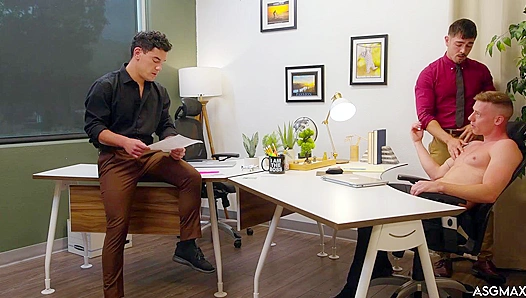 Boardroom Burn: Justin Nico Go Wild in Steamy Office Threesome – ASGmax Originals