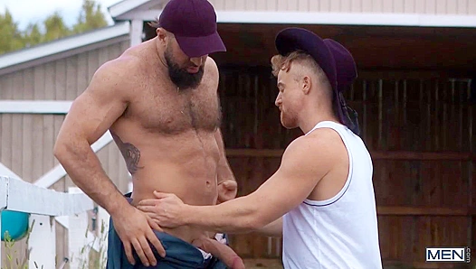 Hard-Riding Cowboys Collide Under Open Sky — Rough Outdoor Fuck Session