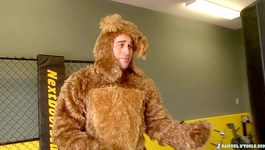 Samuel OTooyle Rips Open His Bear Suit Jerks Off Huge Hard-on – 18+