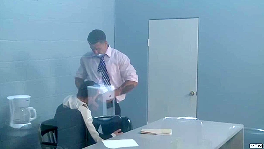 Interrogation Room Passion: Damien Stone Crew Share Fiery Cum Session – 18+