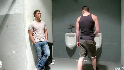Rocco Reed Claims Andrew Stark Hard Against Bathroom Stall — Steamy Encounter