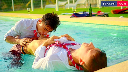 Steamy Poolside Action: College Cuties Danny Nathan Go Wild – Gay XXX