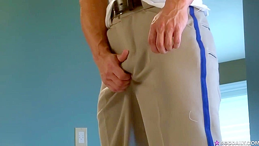 Hung Like A Horse: Horny Officer JERKS Off Hard Every Single Day – XXXGayCops 18+