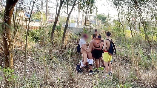 Wild Security Guard Gets Ripped Open in Steamy Forest Gang Bang – GayPornNature 18+
