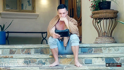 Stepdad Catches Horny Stepson Tristan Hunter Mid-Jerk — Hard cock Twisting Throbbing –