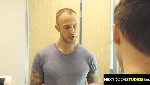 Stepson Moans Loud as Tattooed Neighbor Daddy Rams Him Hard – Taboo Gay Fuck Fest