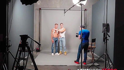 Stepbrothers First Model Shoot Becomes Wild Blowjob Scene with Justin Brandon – 18+