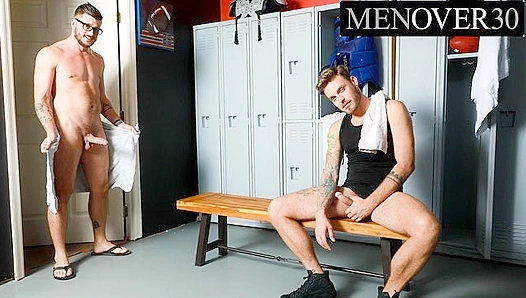 Muscle Hunk Takes a Blowjob While Masturbating in Locker Room – Chad Kyle Go Wild