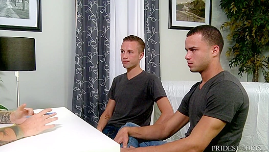 Therapy Session Explodes into a Hot Tryst with Massive Cocks Loud Moans – 18+