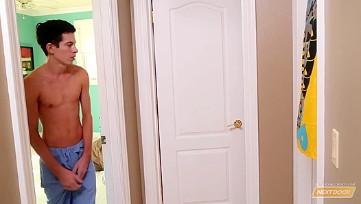 Fresh Outta the Shower: Next-Door Twink Ready for Hot Gay Fun – 18+