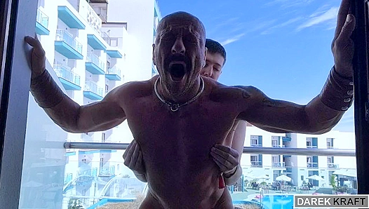 Balcony Daddy Takes It Hard in Full View — Bold Public Gay Scene