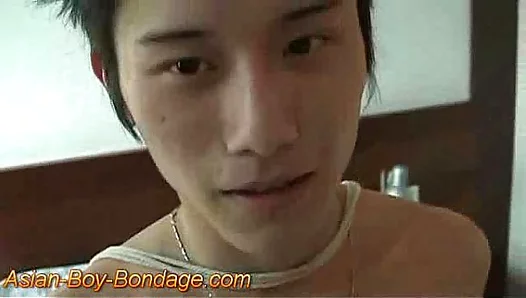 Cute Bound Asian Twink 18+ Melts from Intense BDSM Blowjob Session