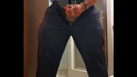 Profs Steamy Solo Session in Suit Tie – Hidden Desires Unzipped