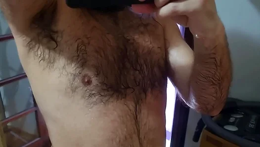 Horny Hairy Bear Jerks Off Hard, Flaunting Massive Pecs Thick Soles – Steamy Solo