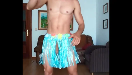 Hula Moves Heat Up: Hawaiian Shirtless Hunk Jerks Off Hard – Amatuer Gay Fun 18+