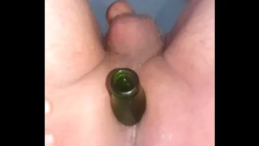 Exploring His Tight Hole with a Glass Bottle – Hot Gay Solo Play