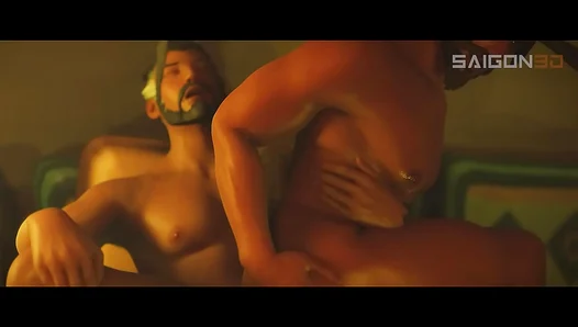 Cassidy Hanzos Steamy Encounter in Overwatch 2 – Hot 3D Yaoi Action