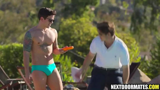Dakota Payne Tempts the Hunky Pool Boy in Steamy Jock Ass Play – 18+