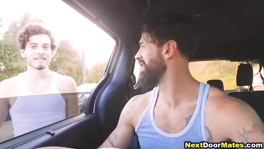 Hitchhiking Adventure Turns Hot: Tattooed Stud Takes Charge – Bareback Action