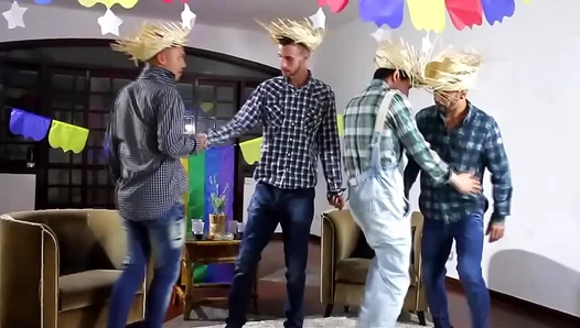 Junina Festival Erupts into Steamy Gay Gangbang Action – Suruba Heat 18+