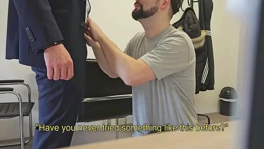 Hot Insurance Bro Gets Off on His First BJ from a Thick-Cocked Client – GayPornX