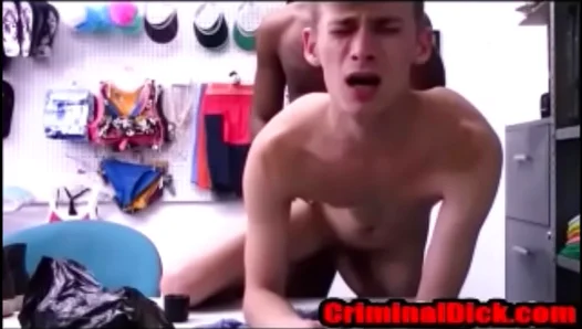 Blonde Hustler Takes Huge BBC Bareback from Strapping Officer – Raw interracial Action