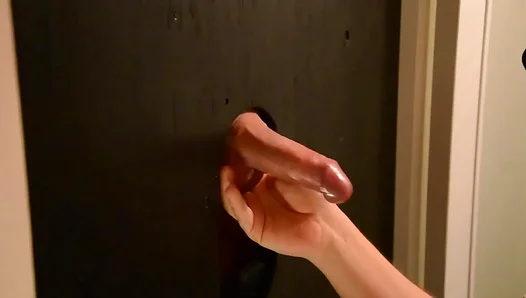 Savoring Every Stroke: Licks, Sucks Deep Throats Huge Dick Through Glory Hole – 18+