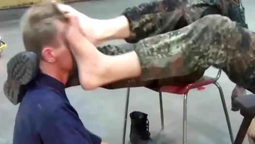 He Bends Low for Boot Worship — Sucking Boots in Raw Fetish Glory – 18+