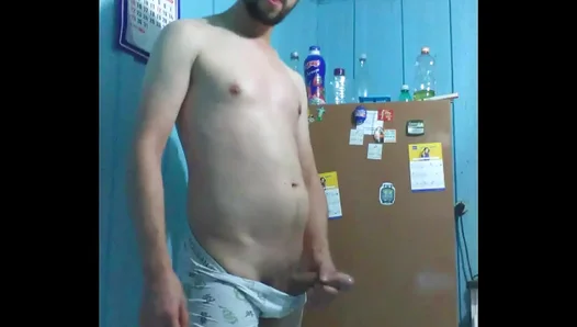 Jacking Off with a Huge Hard-on in the Kitchen – Hot Solo Gay Action