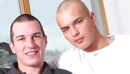 Shaved Hunks Collide: Hot Blowjob Action Ignites Passion – GayPornHeat 18+