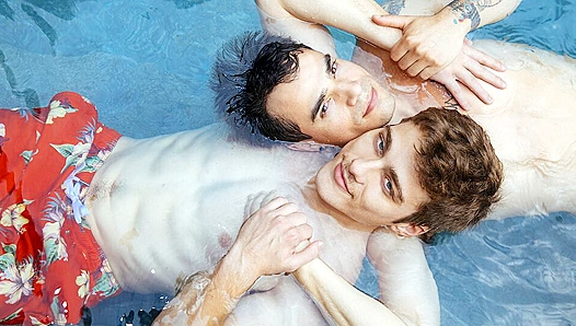 Blake Mitchell Takes Levi Karters Thick Cock Hard by the Pool – Raw Gay Sex