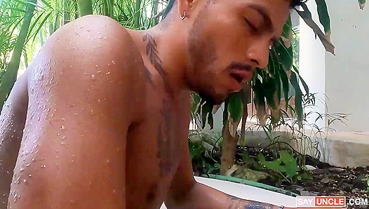 ngel Takes On Emans Huge Dick – Hot Latino vs Ebony Muscle Sex – LatinLecheHeat