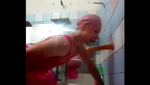Masterful Teen 18+ Takes Giant Dildo Down Throat in Hot Solo Session