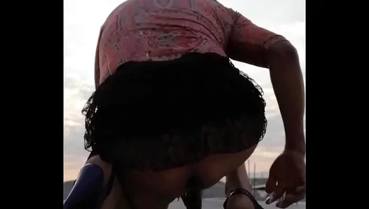 Roof Heat: lingerie-clad twinks play with big dildos under the sun – 18+