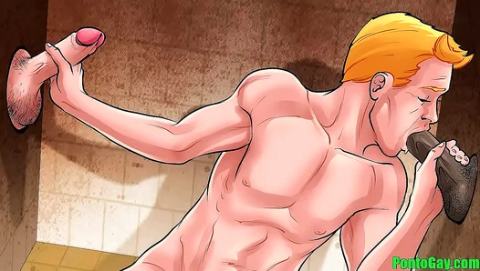 Hot Glory Hole Encounter in Prison: Steamy Inmate Blowjob Session – 18+