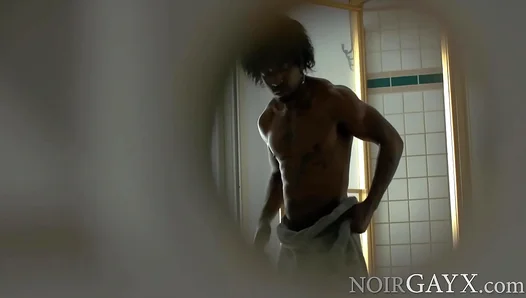 Spied on a Hung BBCs Steamy Naked Shower Moment – Cant Look Away